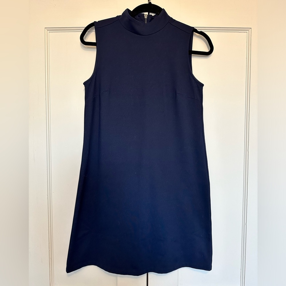 CYNTHIA ROWLEY High Neck/ Mock Neck Navy Blue Dress, Size 4 - Picture 1 of 8